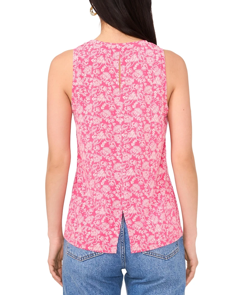 Vince Camuto Women's Printed Keyhole-Back Tank Top