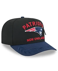 New Era Men's Black/Navy England Patriots 2025 Nfl Draft On Stage A-Frame 59FIFTY Fitted Hat