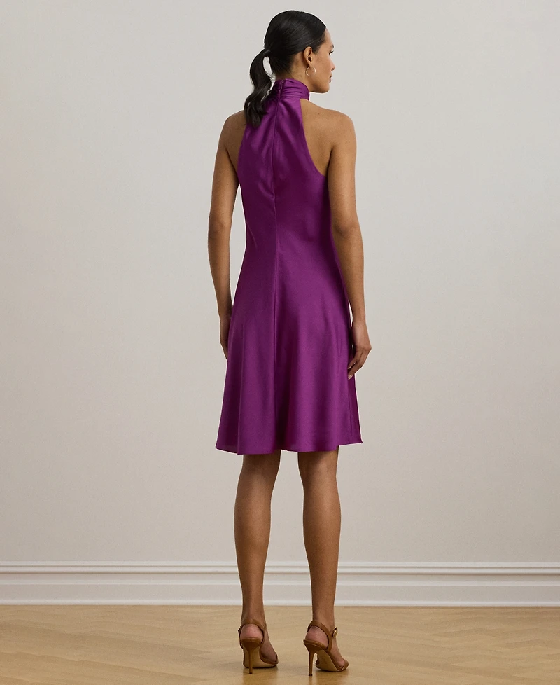Lauren Ralph Women's Charmeuse Halter Cocktail Dress