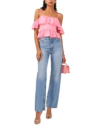 1.state Women's Off-The-Shoulder Ruffle Top