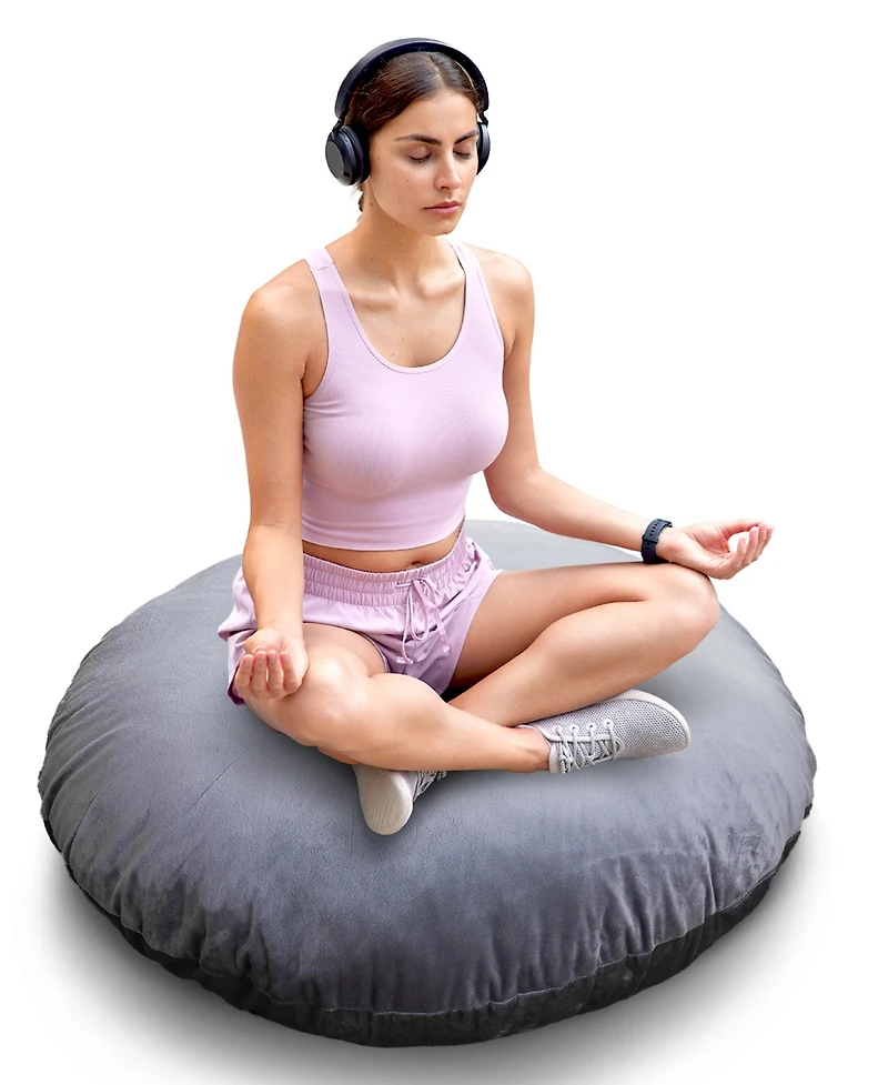 Cheer Collection Extra Large Round Floor Decorative Pillow, 32" x