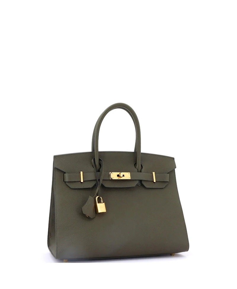 Pre-Owned Hermes Birkin 30 Handbag Green Epsom with Gold Hardware