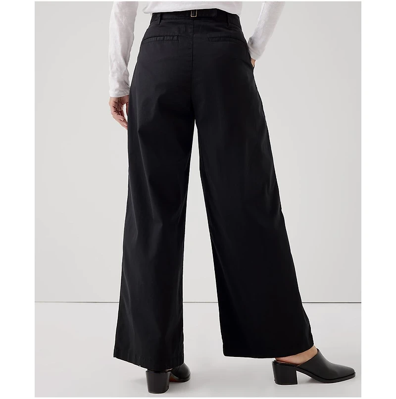 Pact Women's Organic Cotton Boulevard Brushed Twill Wide Leg Trouser
