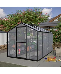 Streamdale 6x10 Polycarbonate Greenhouse Kit with Aluminum Frame and Adjustable Roof Vent