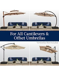 Best Choice Products 330lb Capacity Fillable Heavy-Duty Outdoor Cantilever Umbrella Base w/ Easy-Fill Spouts