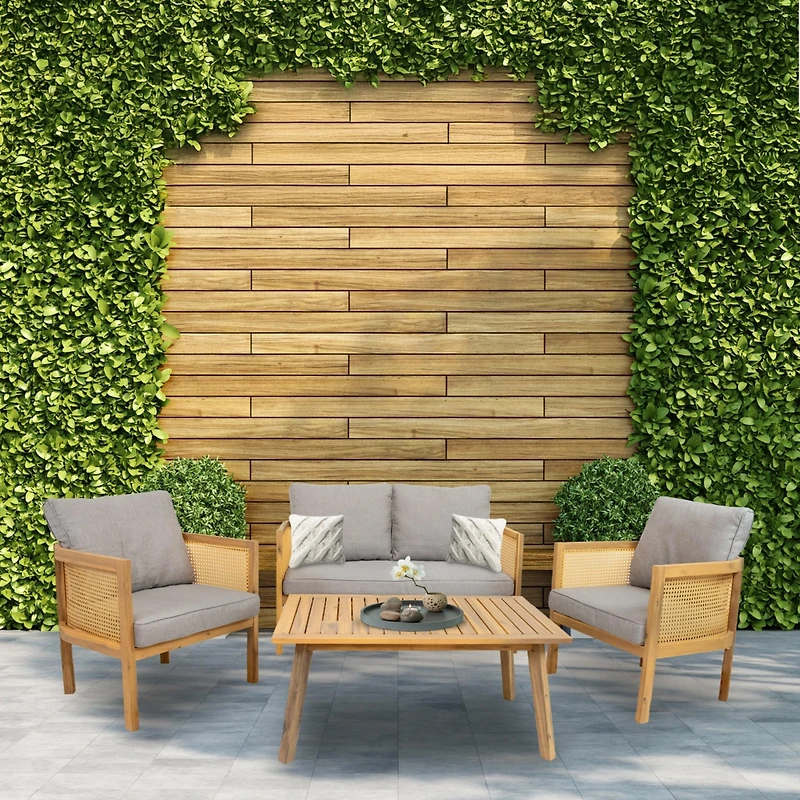 Sanibel 4-Piece Patio Conversation Set - Gray