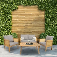 Sanibel 4-Piece Patio Conversation Set - Gray