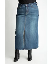 Slink Jeans Plus Denim Maxi Skirt 37"length with front slit