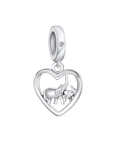 Bling Jewelry I Love You Heart Elephant Charm Bead Sterling Silver European Bracelet