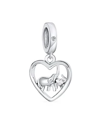 Bling Jewelry I Love You Heart Elephant Charm Bead Sterling Silver European Bracelet