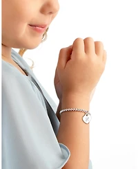 Tiny Blessings Children's Sterling Silver 3mm Beads & Engraved Initial Girls' 5.25" Bracelet