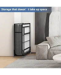 Portable Rollaway Guest Bed with Memory Foam Mattress and Bed Side Pocket