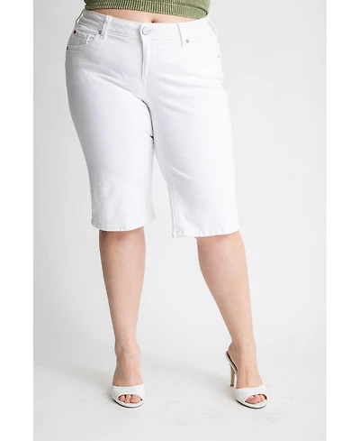 Slink Jeans Plus Color Mid Rise Bermuda shorts with side vents 15" inseam