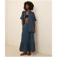 Pact Women's Organic Cotton Coastal Double Gauze Oversized Shirt