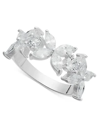 Charter Club Silver-Tone Cubic Zirconia Flower Ring, Exclusively at Macy's