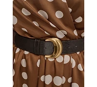 Donna Kaaran New York Plus Polka-Dot Belted Midi Dress