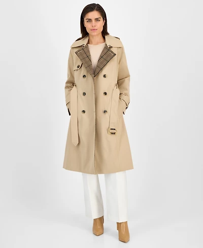 London Fog Women's Double-Breasted Belted Trench Coat