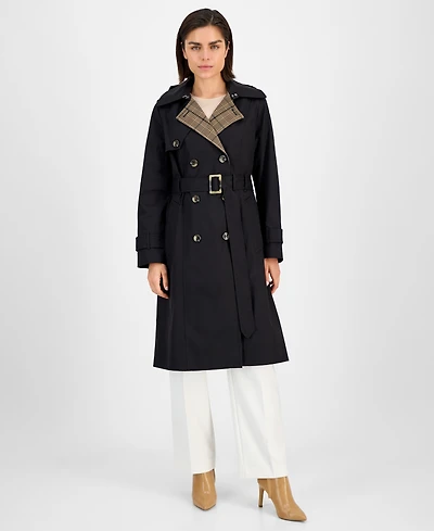 London Fog Women's Double-Breasted Belted Trench Coat