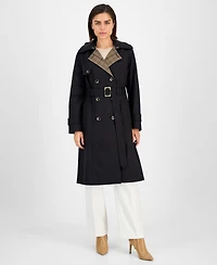 London Fog Women's Double-Breasted Belted Trench Coat