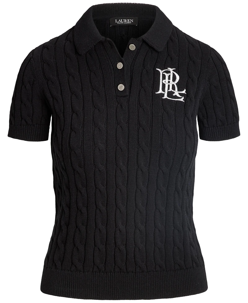 Lauren Ralph Women's Cable-Knit Polo Shirt