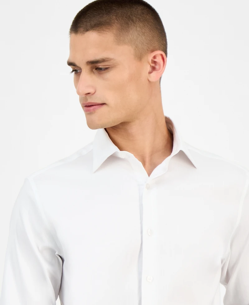 Alfani Men's Slim-Fit Herringbone Dress Shirt, Exclusively at Macy's