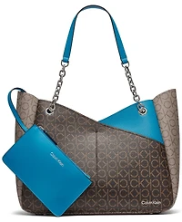 Calvin Klein Zoe Signature Chain Tote Bag
