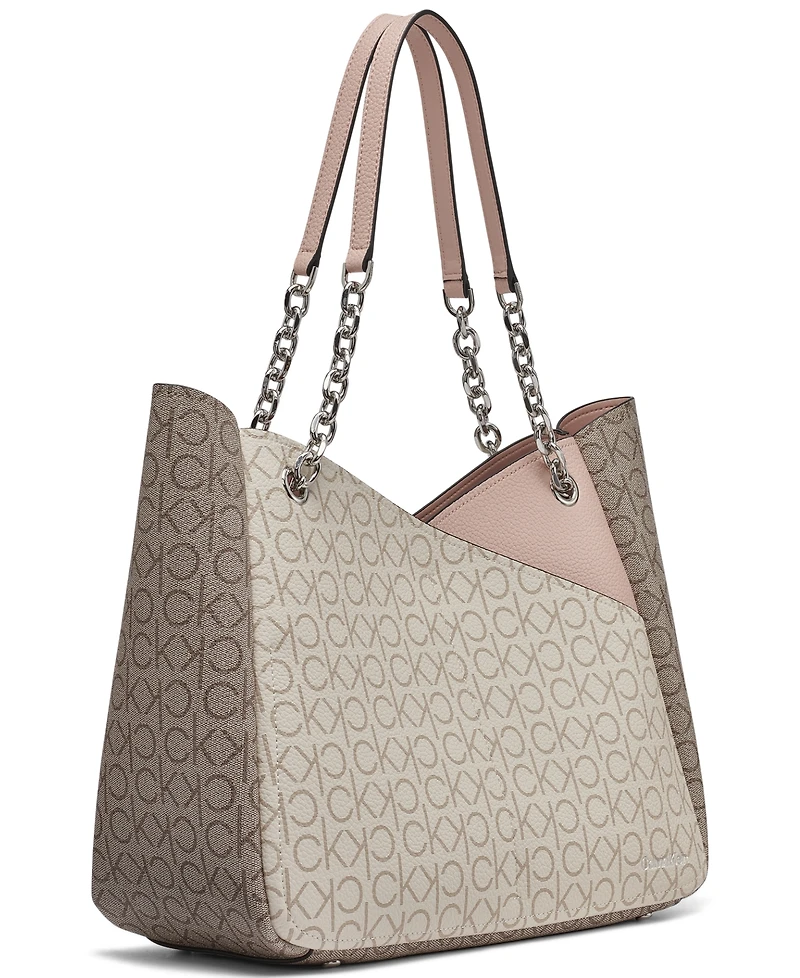 Calvin Klein Zoe Signature Chain Tote Bag