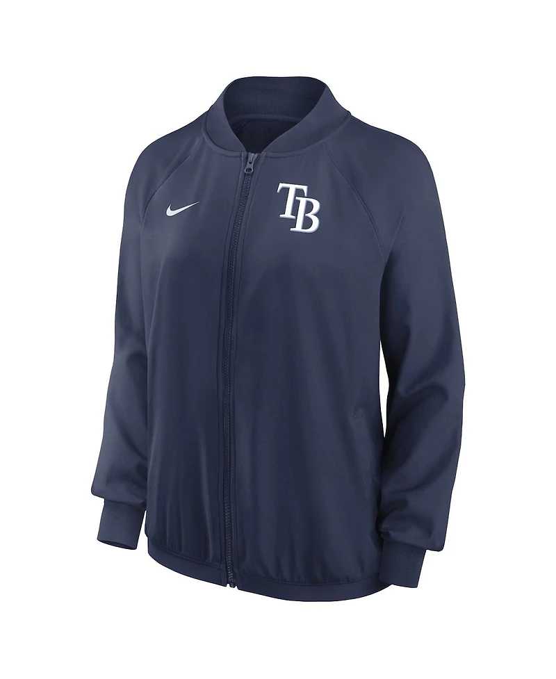 Nike Women's Navy Tampa Bay Rays Authentic Collection Team Raglan Performance Full-Zip Jacket