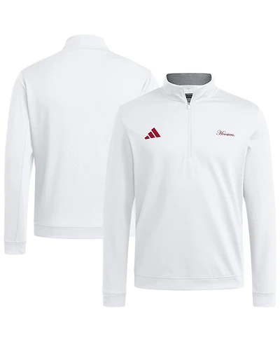 Adidas Men's White Indiana Hoosiers Elevated Quarter-Zip Jacket