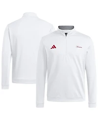 Adidas Men's White Indiana Hoosiers Elevated Quarter-Zip Jacket