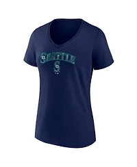 Fanatics Women's Navy Seattle Mariners Shine Bright V-Neck T-Shirt