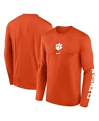Nike Men's Orange Clemson Tigers Primetime Center Lockup Two-Hit Legend Long Sleeve T-Shirt