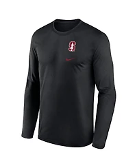 Nike Men's Black Stanford Cardinal Primary Stack Legend Long Sleeve T-Shirt