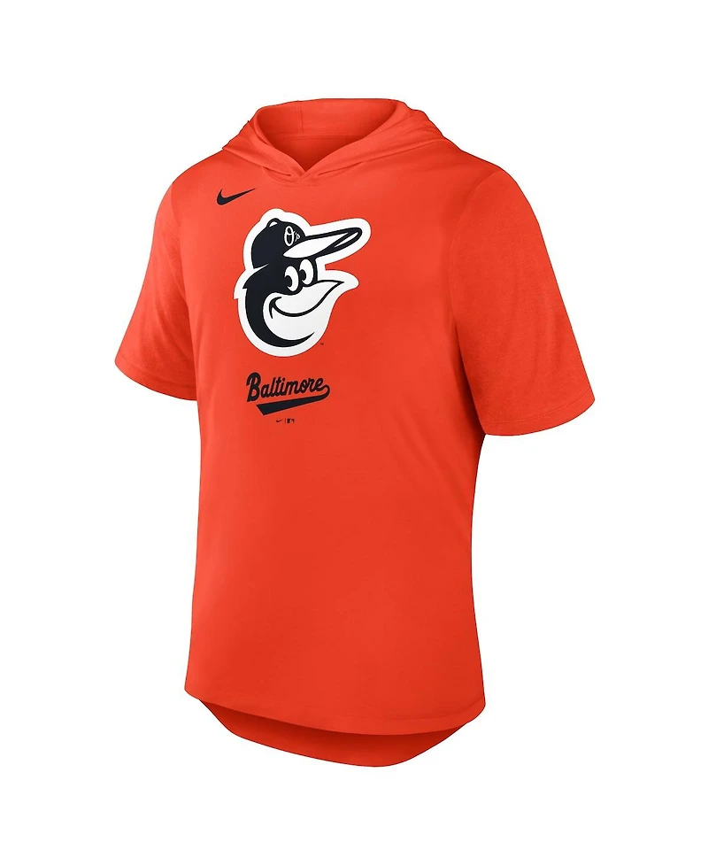 Nike Men's Orange Baltimore Orioles Tri-Blend Performance Hoodie T-Shirt