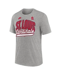 Nike Men's Heather Gray St. Louis Cardinals Cooperstown Collection Retro Tri-Blend T-Shirt