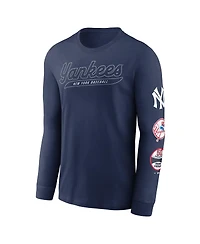 Nike Men's Navy New York Yankees Cooperstown Collection Knockout Long Sleeve T-Shirt