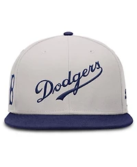Nike Men's Gray Brooklyn Dodgers Cooperstown Collection True Performance Fitted Hat