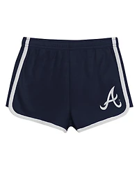 Outerstuff Toddler 2-Piece Navy Atlanta Braves Double Run T-Shirt & Shorts Set