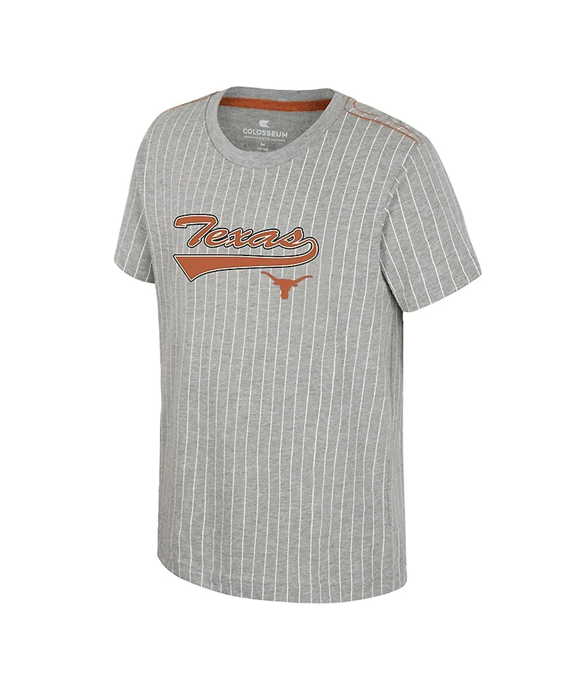 Colosseum Big Boys and Girls Heather Gray Texas Longhorns Airball Baseball T-Shirt