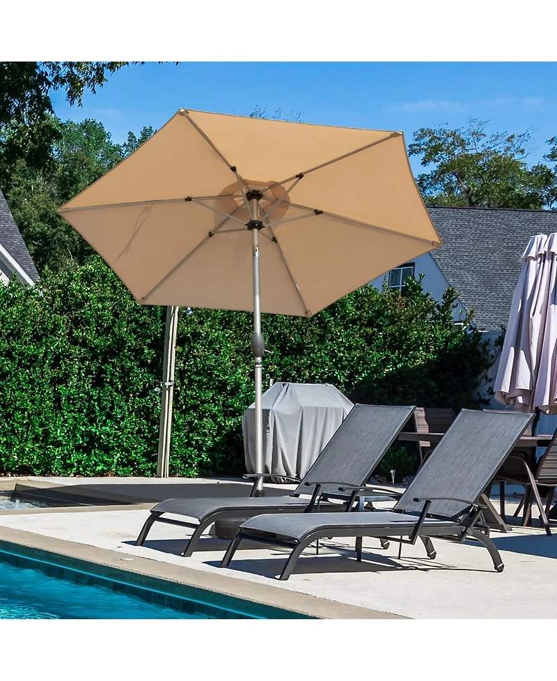 7.5FT Patio Umbrella, Outdoor Table Umbrella with Push Button Tilt and Crank, Uv Protection Waterproof Market Sun 8 Sturdy Ribs for Gard