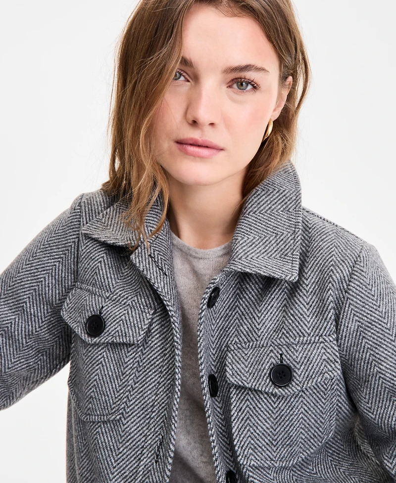 Steve Madden Women's Collared Button-Front Jacket