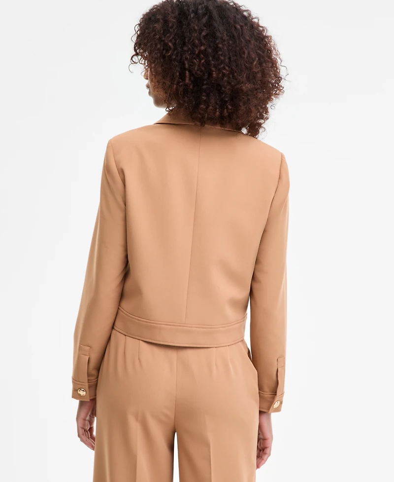 Tahari Asl Women's Cropped Button-Front Jacket, Regular & Petites