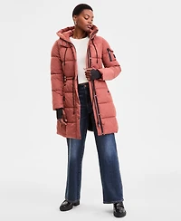 Steve Madden Women's Hooded Puffer Utility Coat
