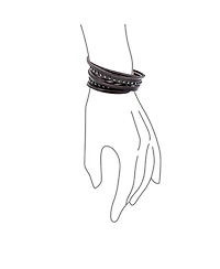 Bling Jewelry Hip Hop Punk Rocker Cuff Bracelet Metal Studded Rivets Multi-Layer Leather