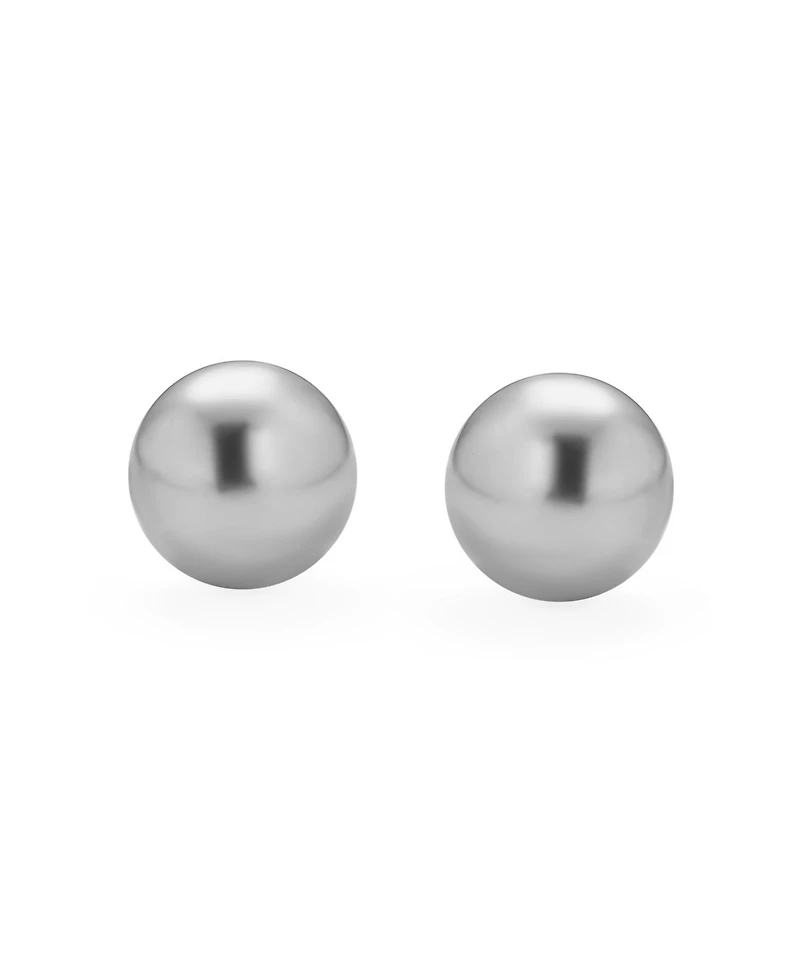 Bling Jewelry Classic Light Grey Simulated Pearl Drop Ball Earrings Sterling Silver