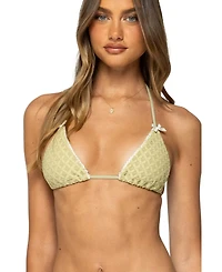 Edikted Women's Anna Textured Triangle Bikini Top