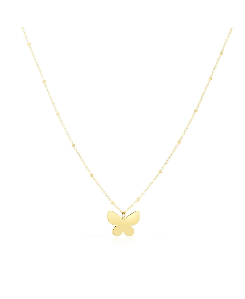 The Lovery Gold Single Butterfly Bead Necklace 14K Gold