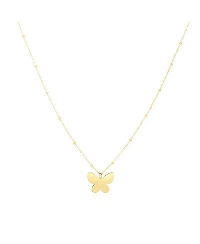 The Lovery Gold Single Butterfly Bead Necklace 14K Gold