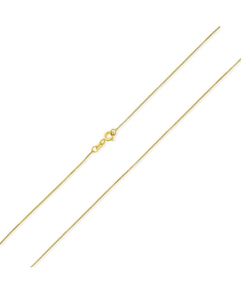 Bling Jewelry Box Chain Link 1MM Thin 10 Gauge Necklace Gold Plated .925 Sterling Silver