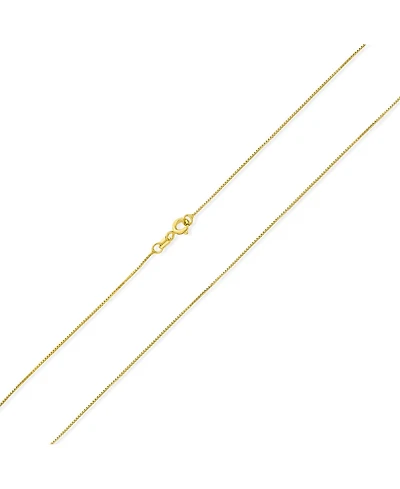 Bling Jewelry Box Chain Link 1MM Thin 10 Gauge Necklace Gold Plated .925 Sterling Silver